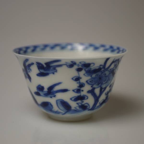清朝18世紀 青花ティーカップ